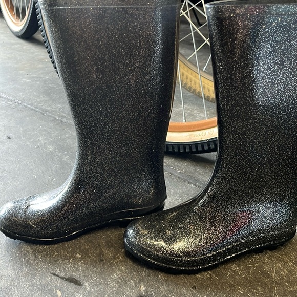 Capelli Black silver glitter tall rain boots - Picture 2 of 8